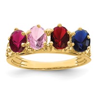 14K 4 Genuine Stone Family Ring view 2