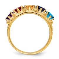 14K Yellow Gold 5 Synthetic Stone Family Ring view 3