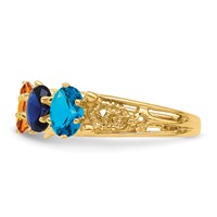 14K Yellow Gold 5 Synthetic Stone Family Ring view 4
