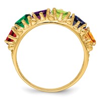 14K Yellow Gold 6 Genuine Stone Family Ring view 3