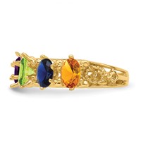 14K Yellow Gold 6 Genuine Stone Family Ring view 4