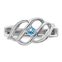 14K White Gold Family Jewelry Ring view 4