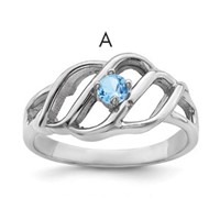 Sterling Silver Rhodium-plated Family Jewelry Ring view 1