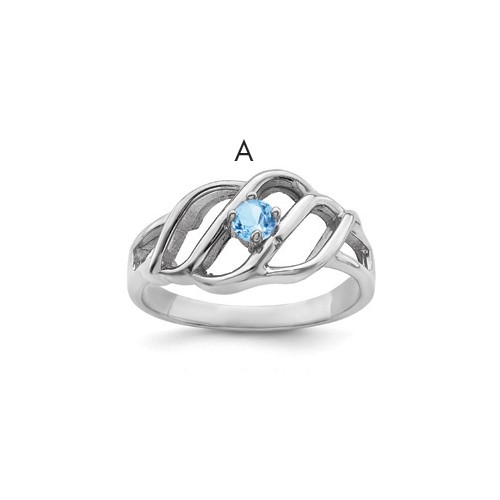 Sterling Silver Rhodium-plated Family Jewelry Ring