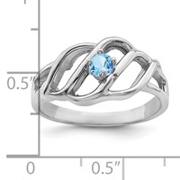 14K White Gold 2.5mm Synthetic Family Jewelry Ring view 4