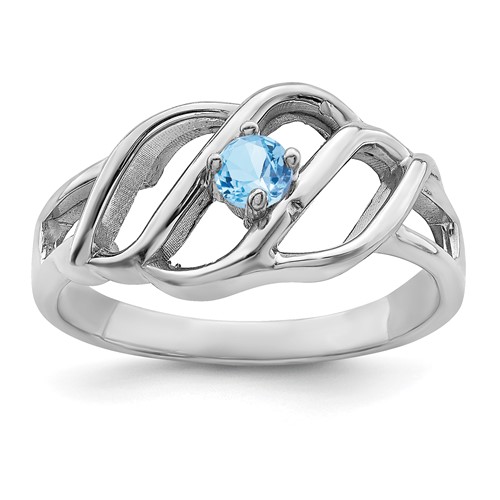 14K White Gold 2.5mm Synthetic Family Jewelry Ring