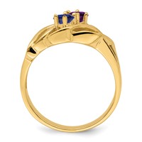 14K Yellow Gold Synthetic Family Jewelry Ring view 3