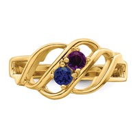 14K Yellow Gold Synthetic Family Jewelry Ring view 5