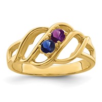 14K Yellow Gold Synthetic Family Jewelry Ring view 2