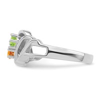 14K White Gold Genuine Family Jewelry Ring view 3