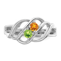 14K White Gold Genuine Family Jewelry Ring view 5