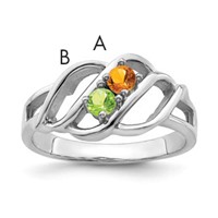 Sterling Silver Rhodium-plated Family Jewelry Mounting view 1
