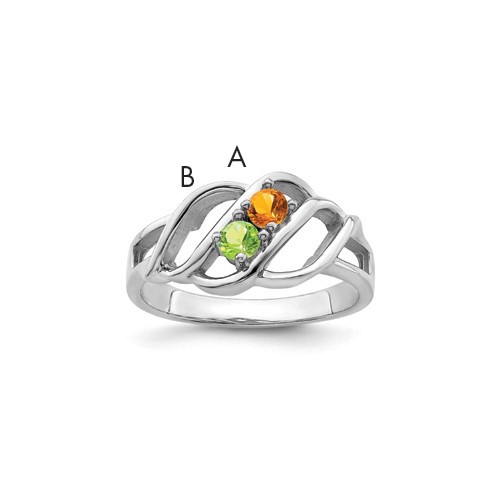 Sterling Silver Rhodium-plated Family Jewelry Mounting