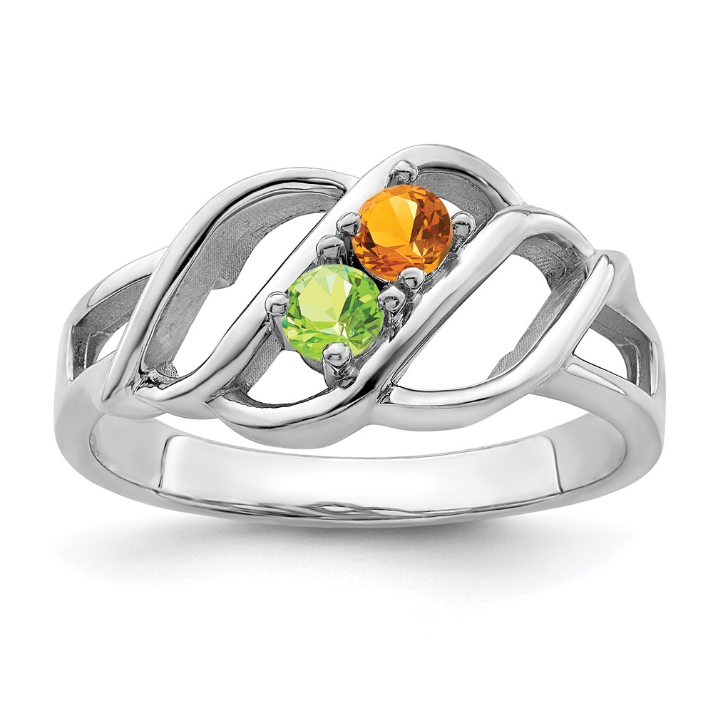 14K White Gold Genuine Family Jewelry Ring