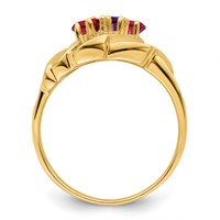 14K Yellow Gold Genuine 3 Stone Mother's Ring view 3