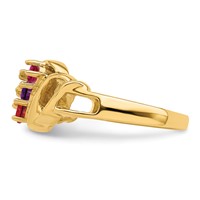 14K Yellow Gold Genuine 3 Stone Mother's Ring view 4