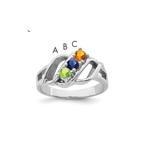 Sterling Silver Rhodium-plated Family Jewelry Mounting
