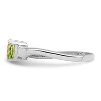 Sterling Silver Rhodium-plated Synthetic 2 Stone Mother's Ring view 4