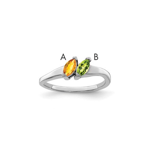 14K White Gold Genuine Family Jewelry Ring