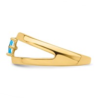 14K Yellow Gold Synthetic Family Jewelry Ring view 4