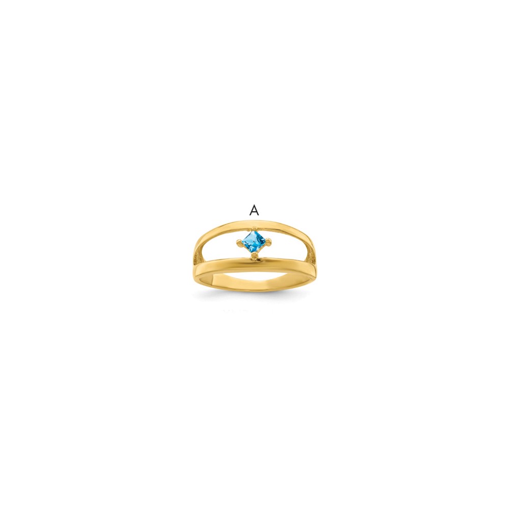 14K Yellow Gold Synthetic Family Jewelry Ring