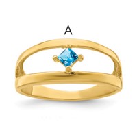 14K Yellow Gold Synthetic Family Jewelry Ring view 1