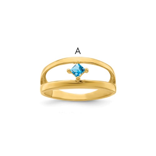 14K Yellow Gold Synthetic Family Jewelry Ring
