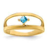 14K Yellow Gold Synthetic Family Jewelry Ring view 2