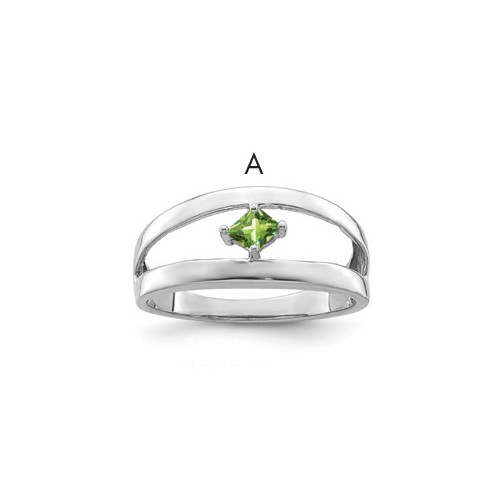 14K White Gold Synthetic Family Jewelry Ring