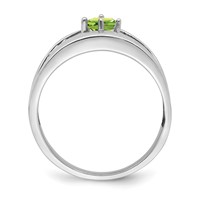 Sterling Silver Rhodium-plated Synthetic Single Stone Mother's Ring view 3
