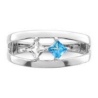 14K White Gold Genuine Family Jewelry Ring view 5