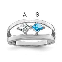 14K White Gold Genuine Family Jewelry Ring view 1