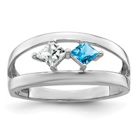 14K White Gold Genuine Family Jewelry Ring view 2