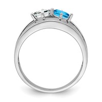 14K White Gold Genuine Family Jewelry Ring view 3
