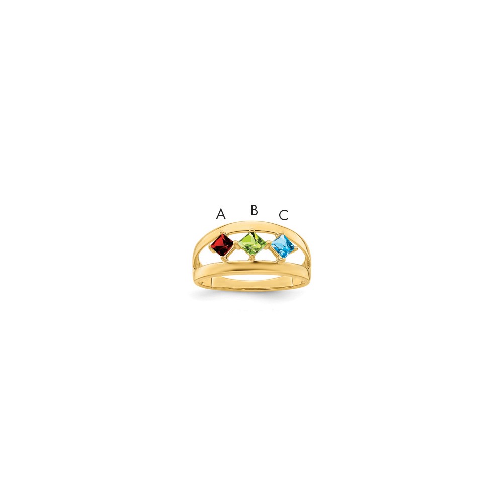 14K Yellow Gold Genuine Family Jewelry Ring