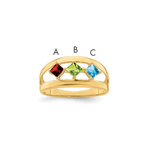 14K Yellow Gold Genuine Family Jewelry Ring