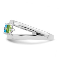 14K White Gold Synthetic Family Jewelry Ring view 4