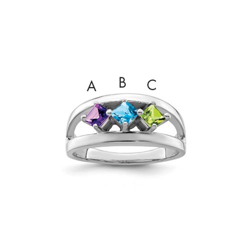 Sterling Silver Rhodium-plated Family Jewelry Mounting