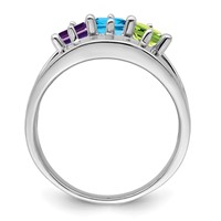 14K White Gold Synthetic Family Jewelry Ring view 3