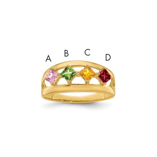 14K Yellow Gold Genuine Family Jewelry Ring