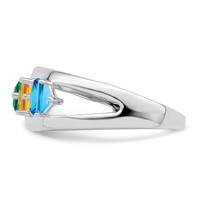 14K White Gold Genuine Family Jewelry Ring view 4