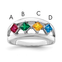 14K White Gold Genuine Family Jewelry Ring view 1