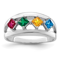 14K White Gold Genuine Family Jewelry Ring view 2