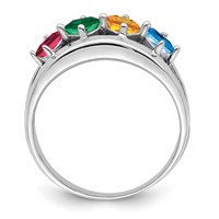 14K White Gold Genuine Family Jewelry Ring view 3