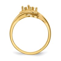14K Yellow Gold Personalized 2-Name Genuine 2 Stone Couple's Ring view 2