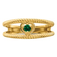 14K Yellow Gold Synthetic Family Jewelry Ring view 5