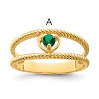 14K Yellow Gold Synthetic Family Jewelry Ring view 1
