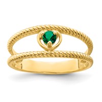 14K Yellow Gold Synthetic Family Jewelry Ring view 2