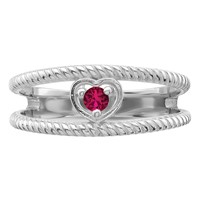 14K White Gold Genuine Family Jewelry Ring view 5