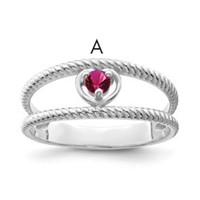 14K White Gold Genuine Family Jewelry Ring view 1